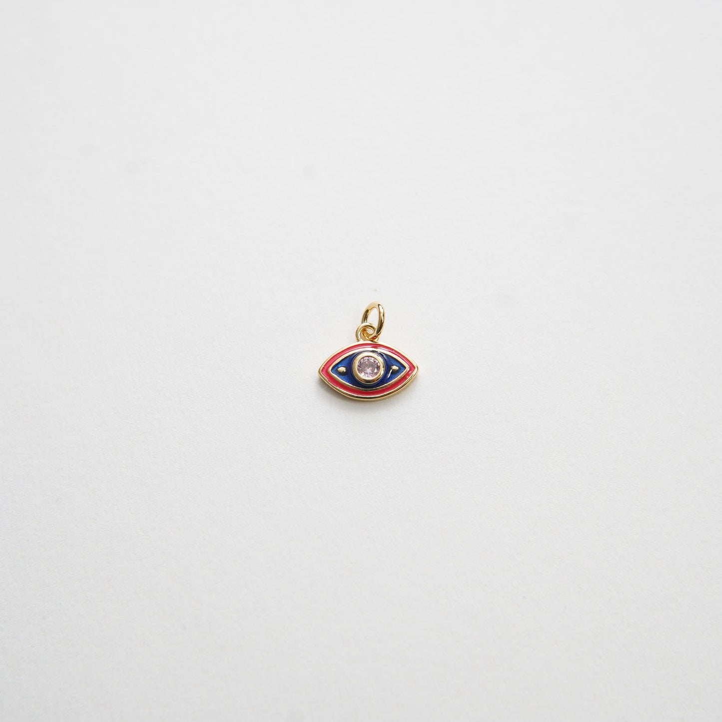 Gold Tiny amulet Evil Eye Charms,18K Gold Filled Evil Eye Pendant,CZ Evil Eye Protect Charm Bracelet Necklace for DIY Jewelry Making Supply