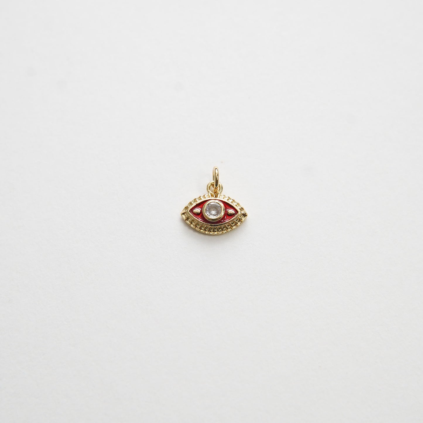 Gold Tiny amulet Evil Eye Charms,18K Gold Filled Evil Eye Pendant,CZ Evil Eye Protect Charm Bracelet Necklace for DIY Jewelry Making Supply