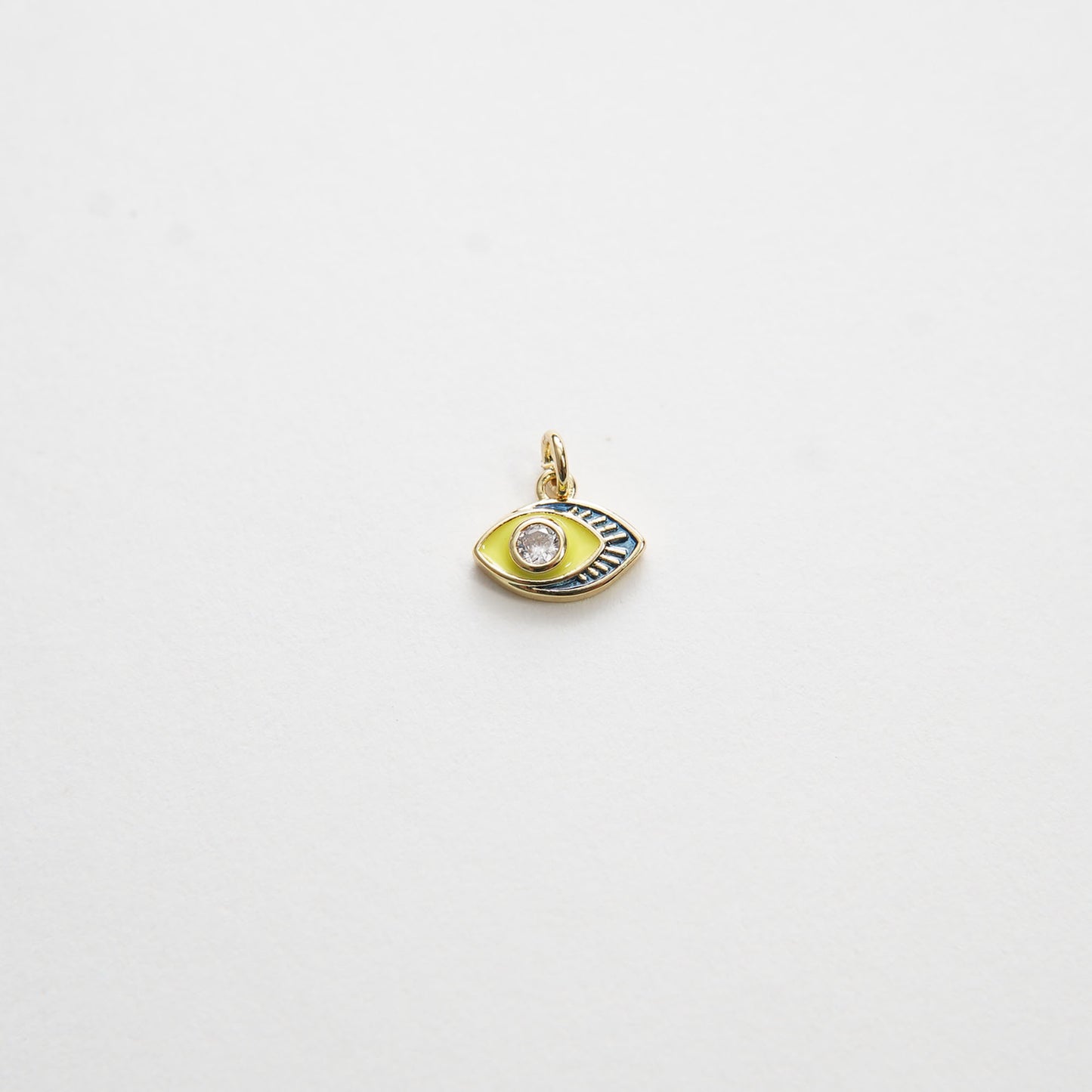 Gold Tiny amulet Evil Eye Charms,18K Gold Filled Evil Eye Pendant,CZ Evil Eye Protect Charm Bracelet Necklace for DIY Jewelry Making Supply