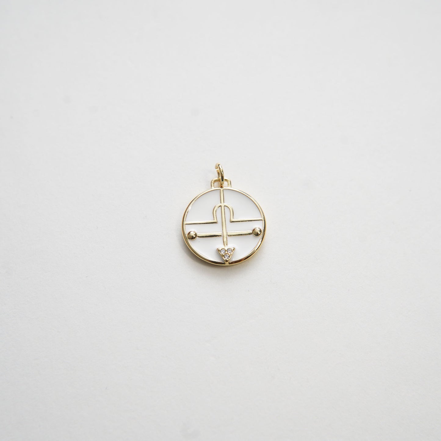 Gold Round Charms,18K Gold Filled Coin Pendant,Enamel Charm Bracelet Necklace for DIY Jewelry Making Supply (18x19mm)