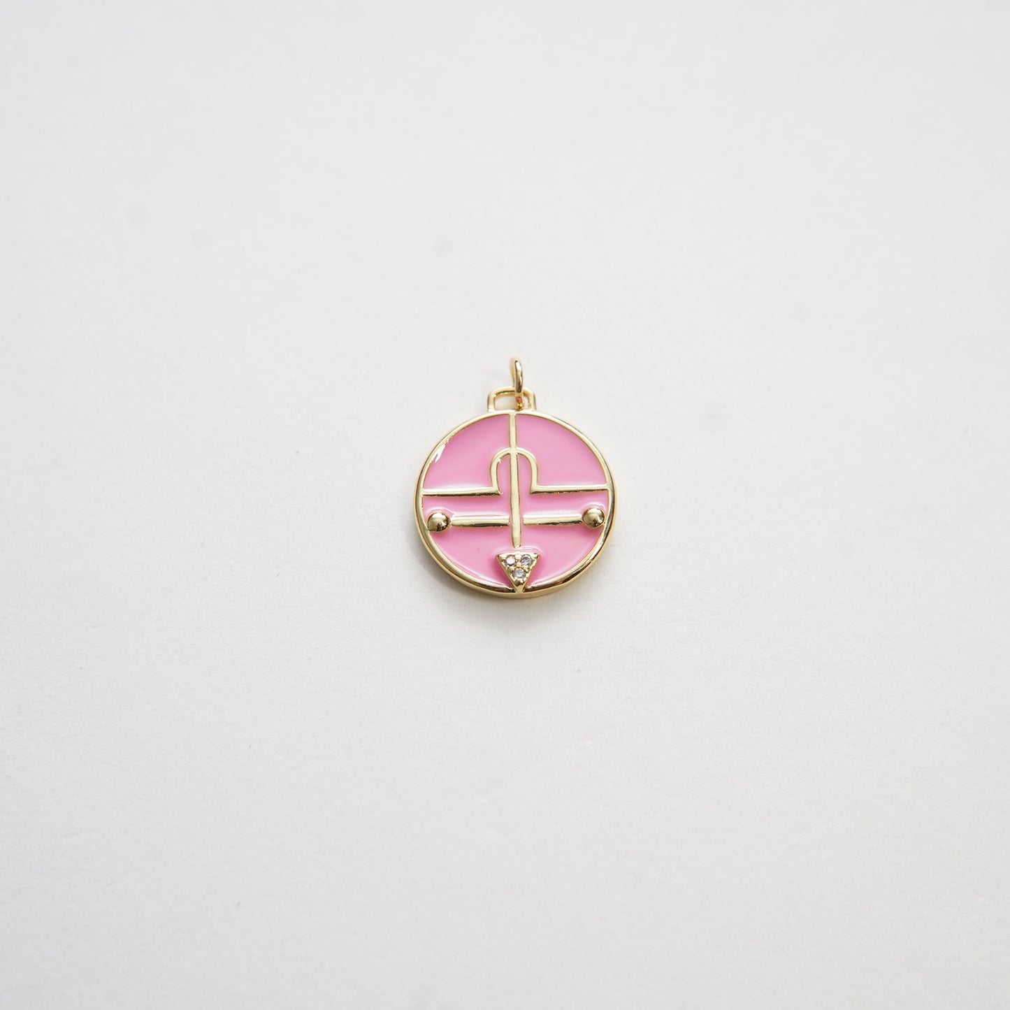 Gold Round Charms,18K Gold Filled Coin Pendant,Enamel Charm Bracelet Necklace for DIY Jewelry Making Supply (18x19mm)