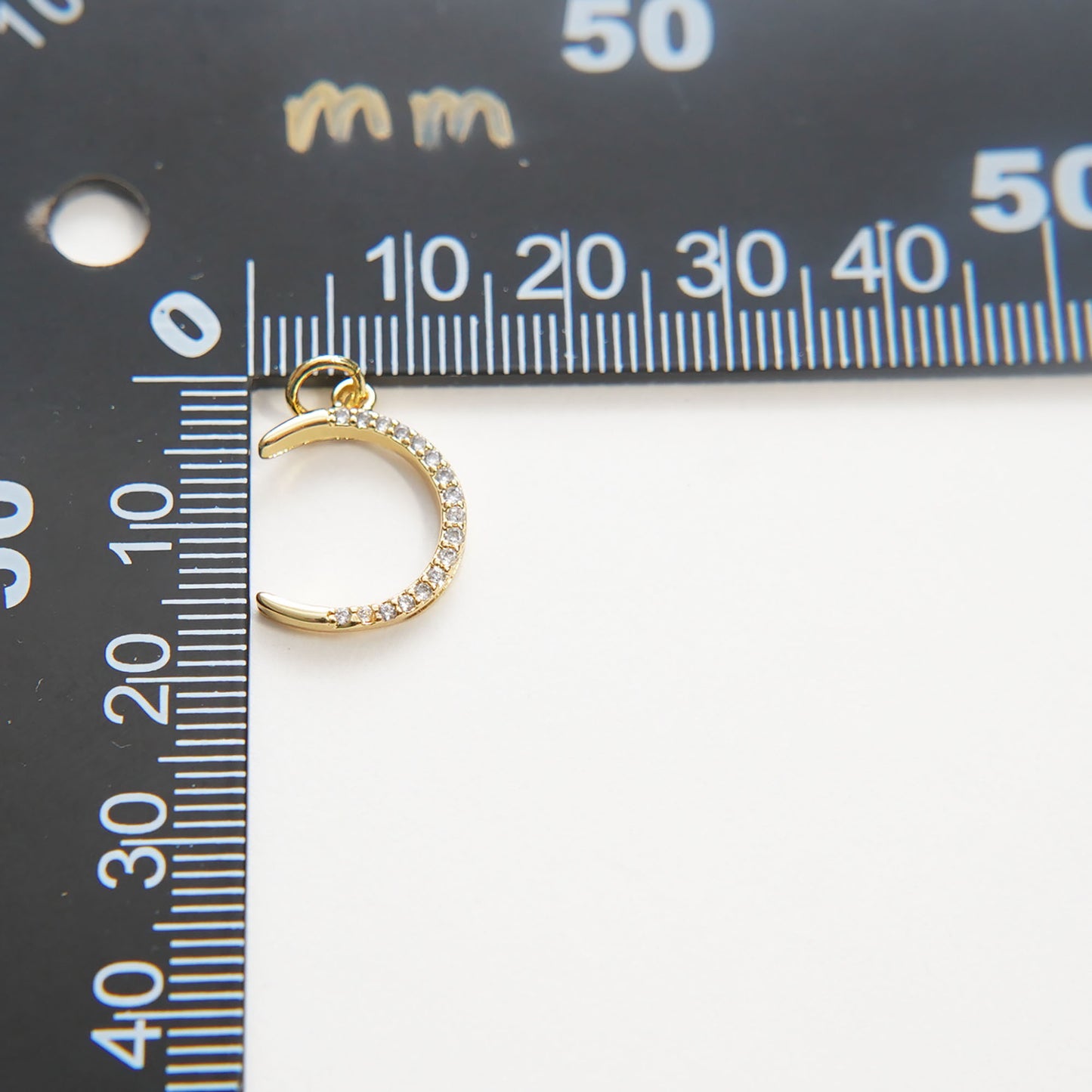 Gold Moon Charms,18K Gold Filled Moon Pendant,Celestial Charm Bracelet Necklace for DIY Jewelry Making Supply (14x31mm)