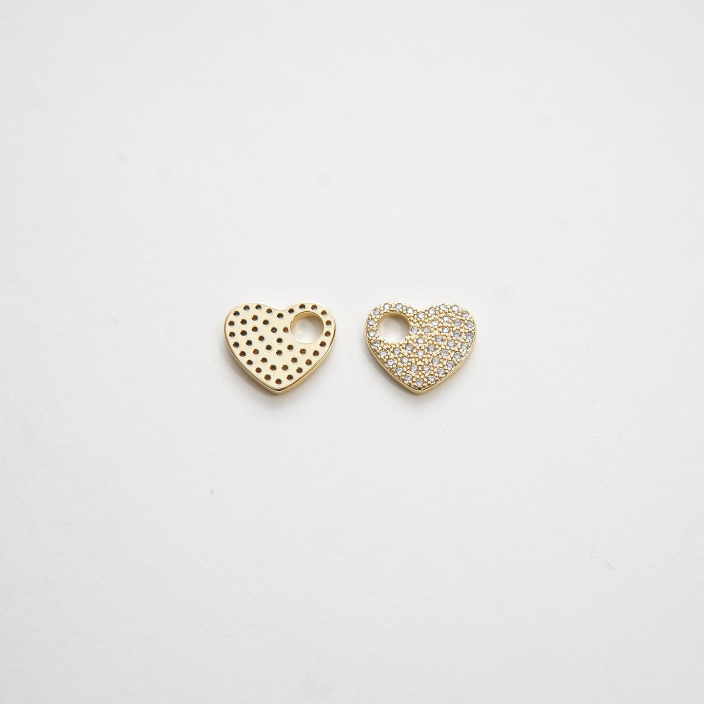 Gold Heart Charms,18K Gold Filled Heart Pendant,Heart Charm Bracelet Necklace for DIY Jewelry Making Supply