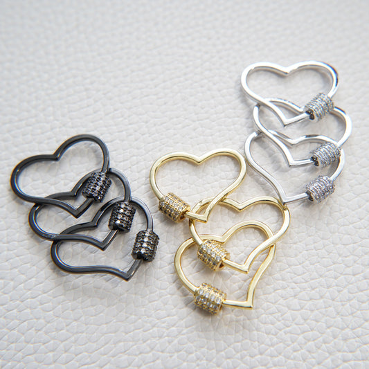 18K Gold Filled Heart Carabiner Clasp,Buckle Clasp,Carabiner Screw Clasp,Turnbuckle,for DIY Jewelry