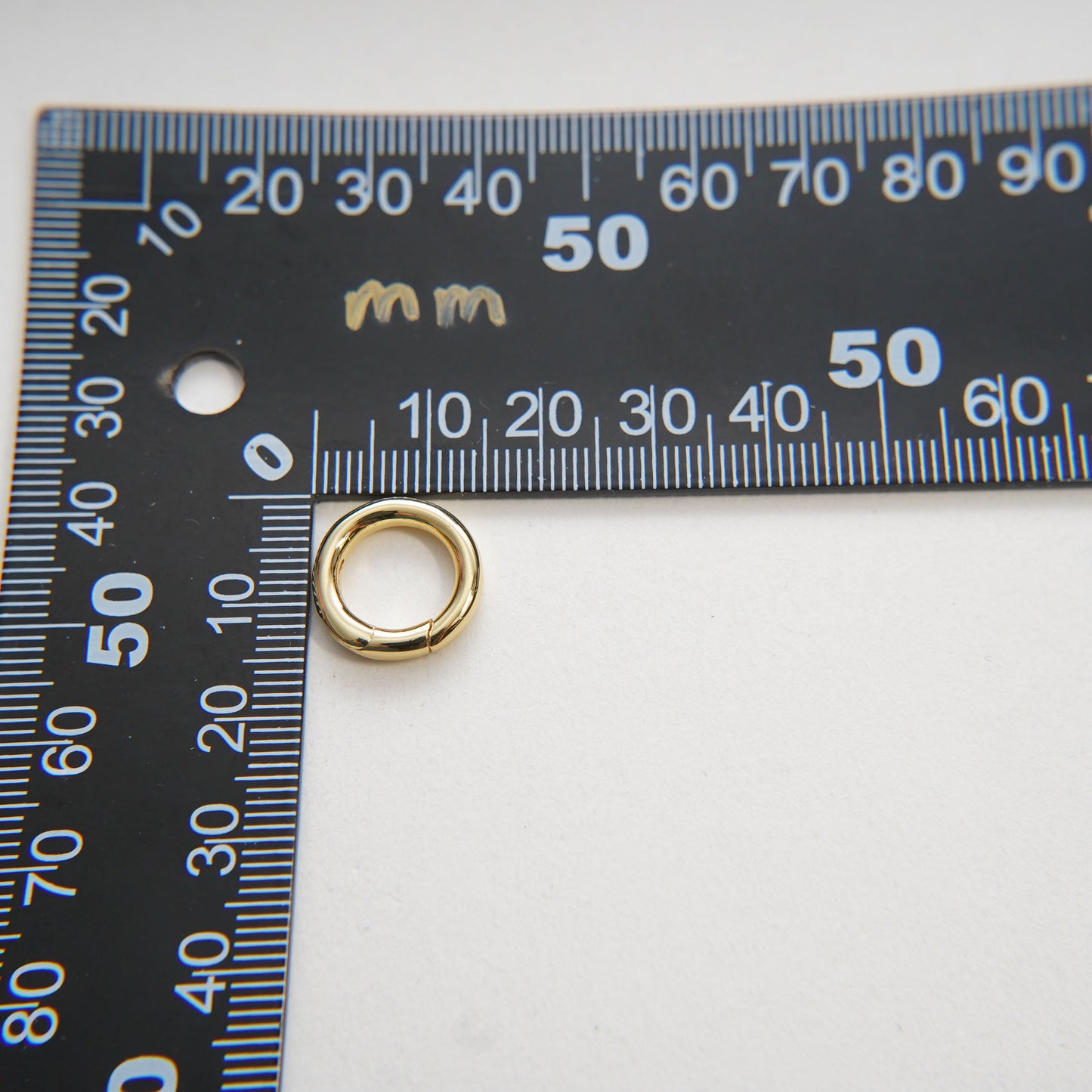18K Gold Filled Round Carabiner Clasp,Carabiner Lock Connector,Spring Push Gate for DIY Jewelry Finding Necklace Bracelet