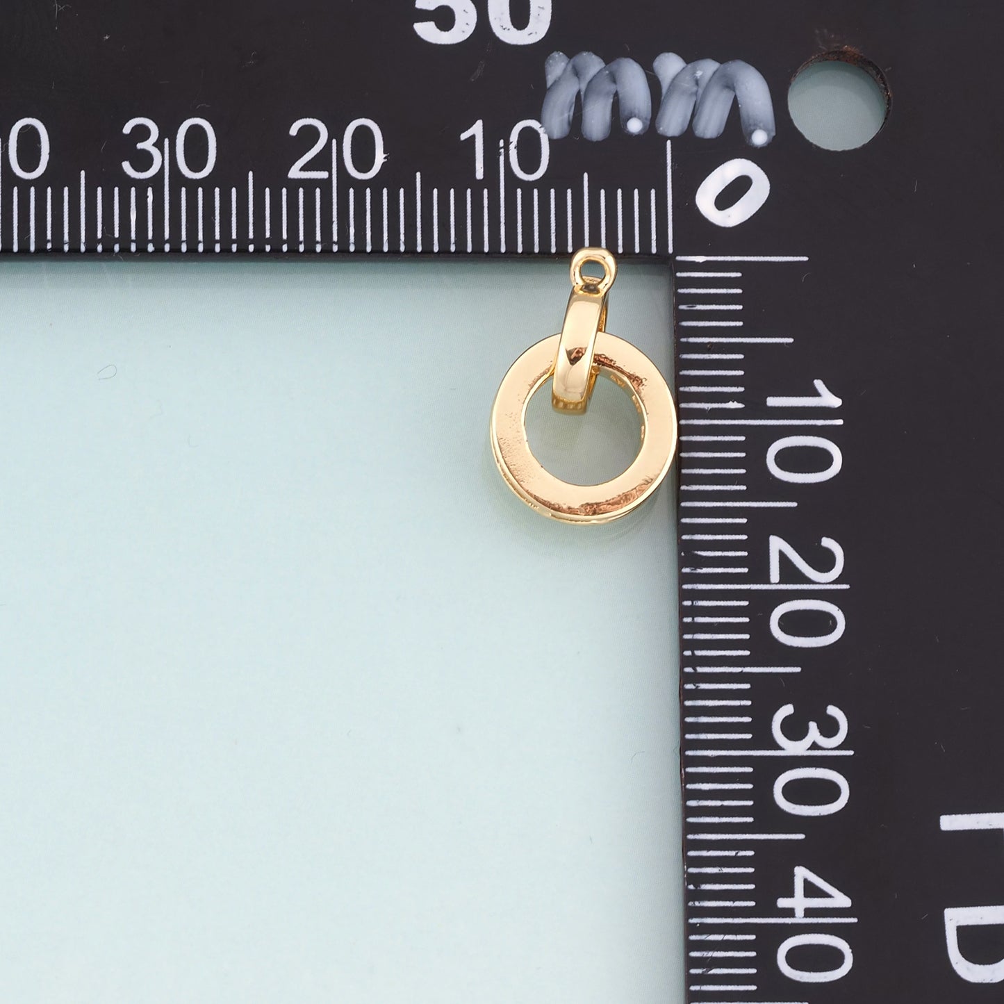 18K Gold Filled CZ Double Ring Connector,Round Connector Bracelet Necklace for DIY Jewelry Making Supply
