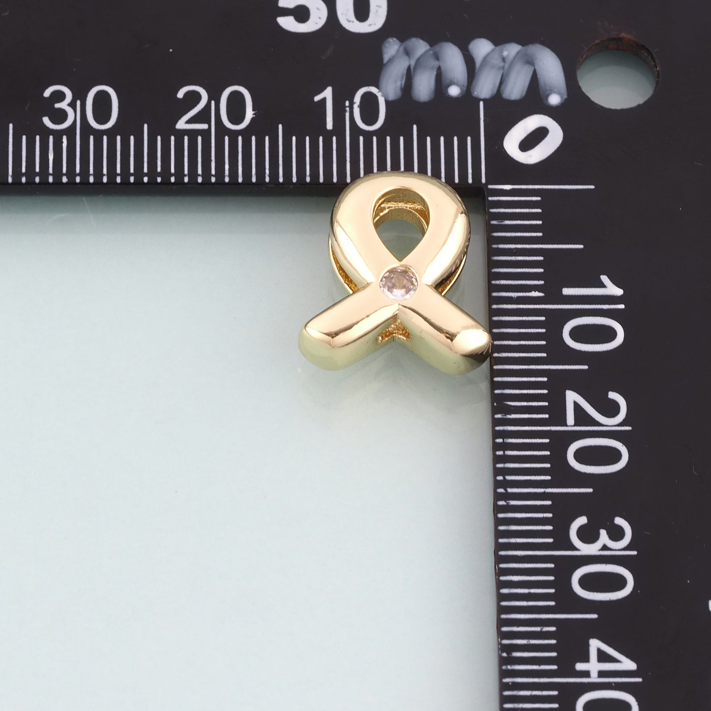18K Gold Filled CZ Ribbon Beads,Light Luxury Spacer Beads Bracelet Necklace for DIY Jewelry Making Supply