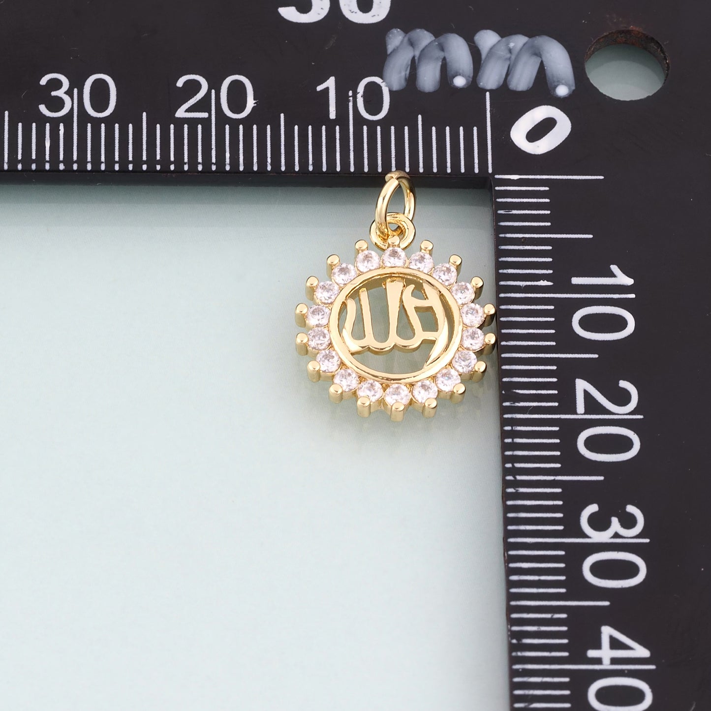 18K Gold Filled CZ Sun Pendant,Sun Totem Pendant Bracelet Necklace for DIY Jewelry Making Supply