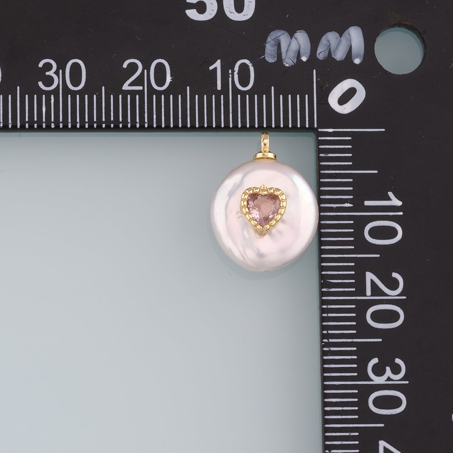Gold Heart Charms,18K Gold Filled Pearl Heart Pendant,Heart Charm Bracelet Necklace for DIY Jewelry Making Supply