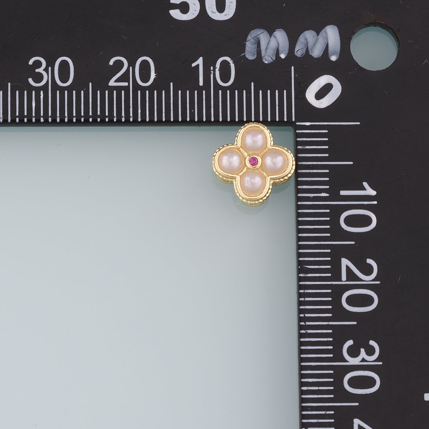 Gold Flower Spacer Beads Charms,18K Gold Filled Pearl Flower Bracelet Necklace for DIY Jewelry Making Supply
