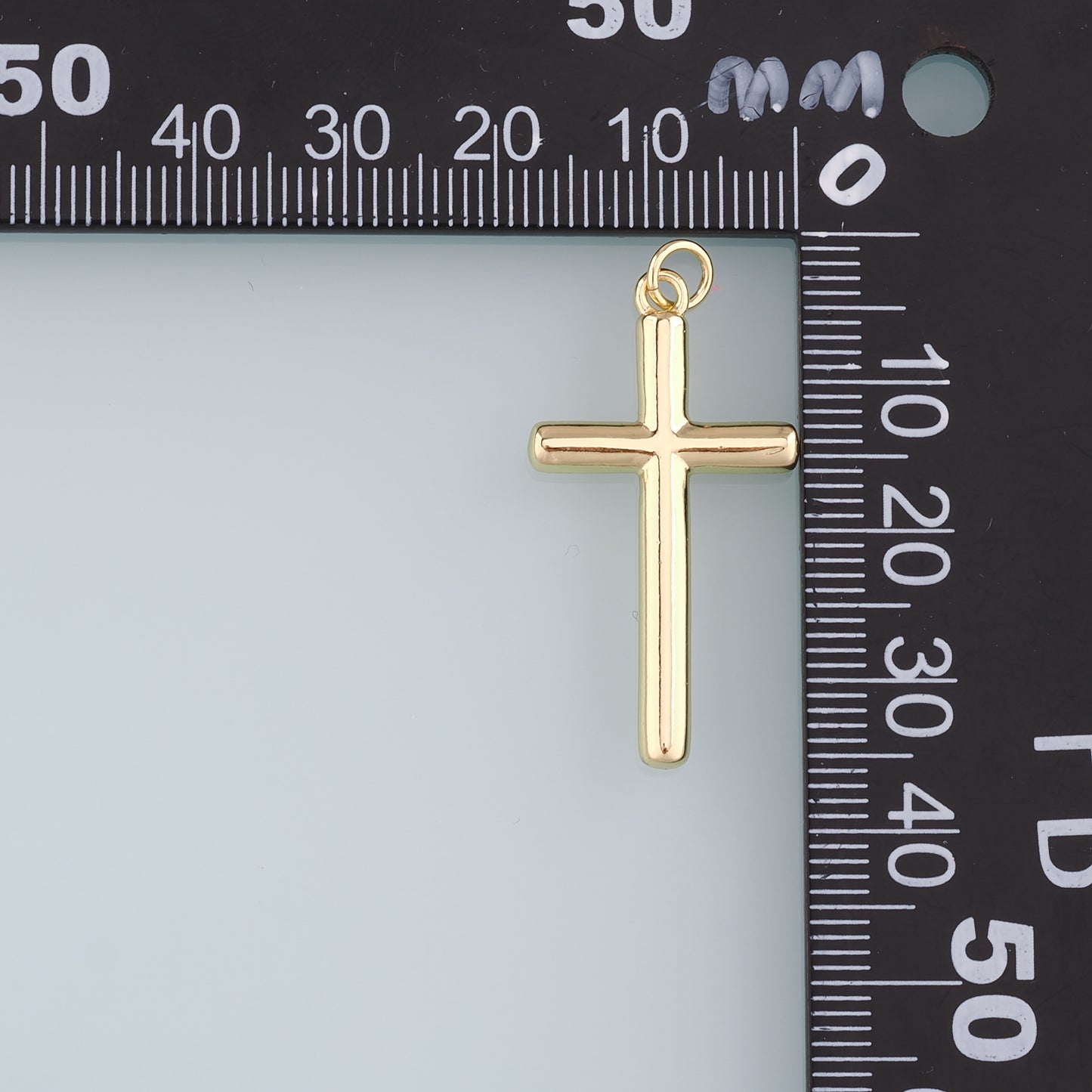 Gold Cross Charms,18K Gold Filled Cross Pendant,Religion Charm Bracelet Necklace for DIY Jewelry Making Supply