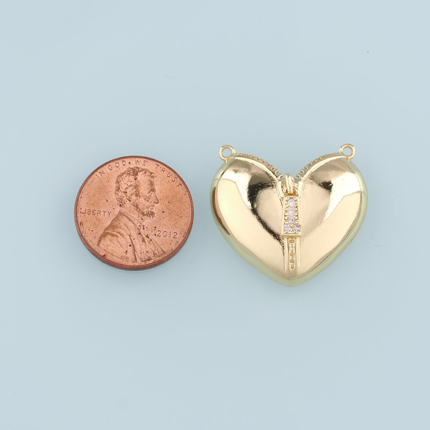 Gold Heart Connector,18K Gold Filled Heart Pendant,Heart Charm Bracelet Necklace for DIY Jewelry Making Supply