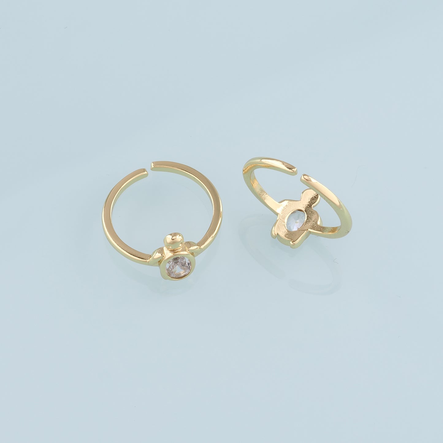 Gold Turtle Ring,18K Gold Filled CZ Micro Pave Turtle Ring,Classic Little Turtle jewelry