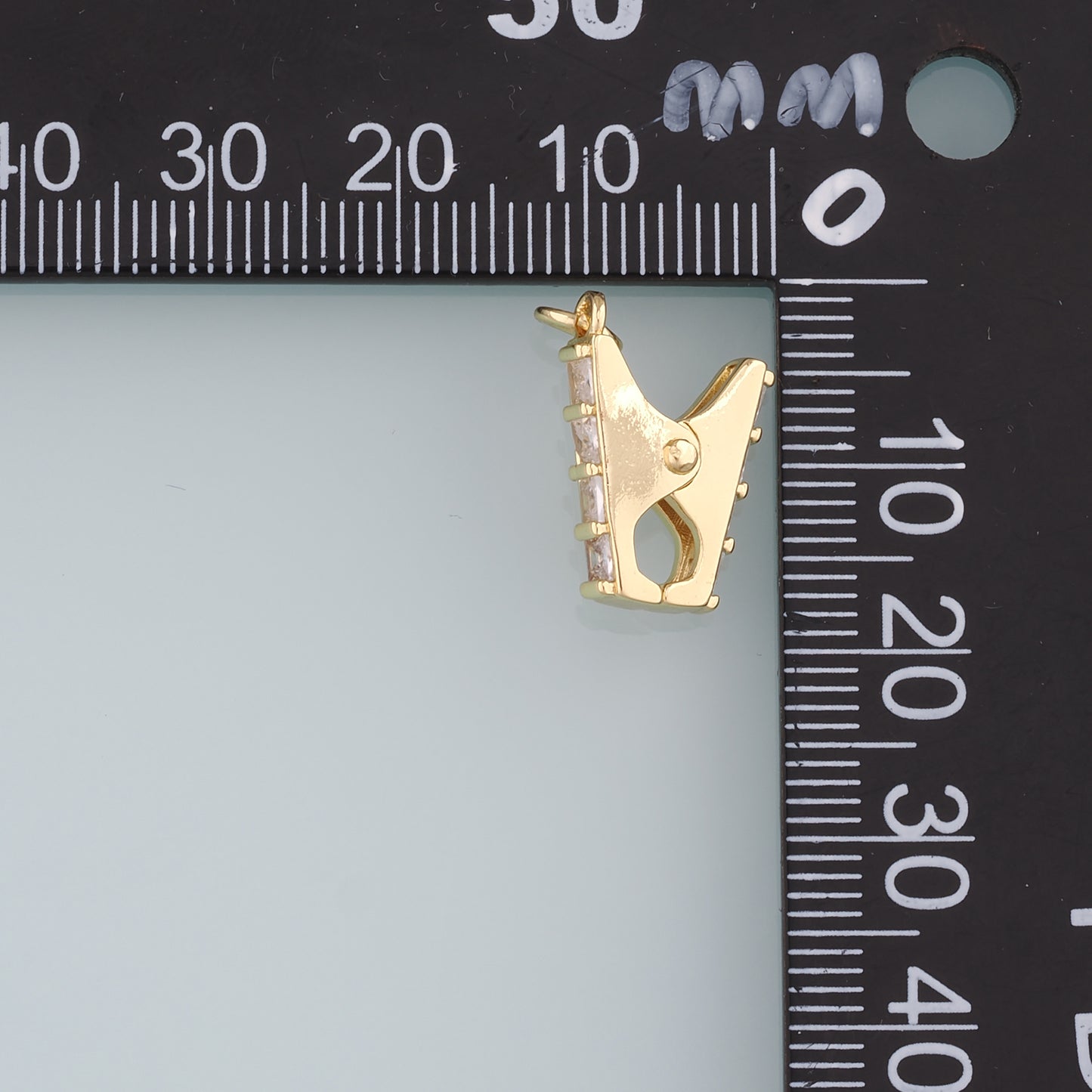 18K Gold Filled Clothespin Pendant,Clip Charm Bracelet Necklace for DIY Jewelry Making Supply