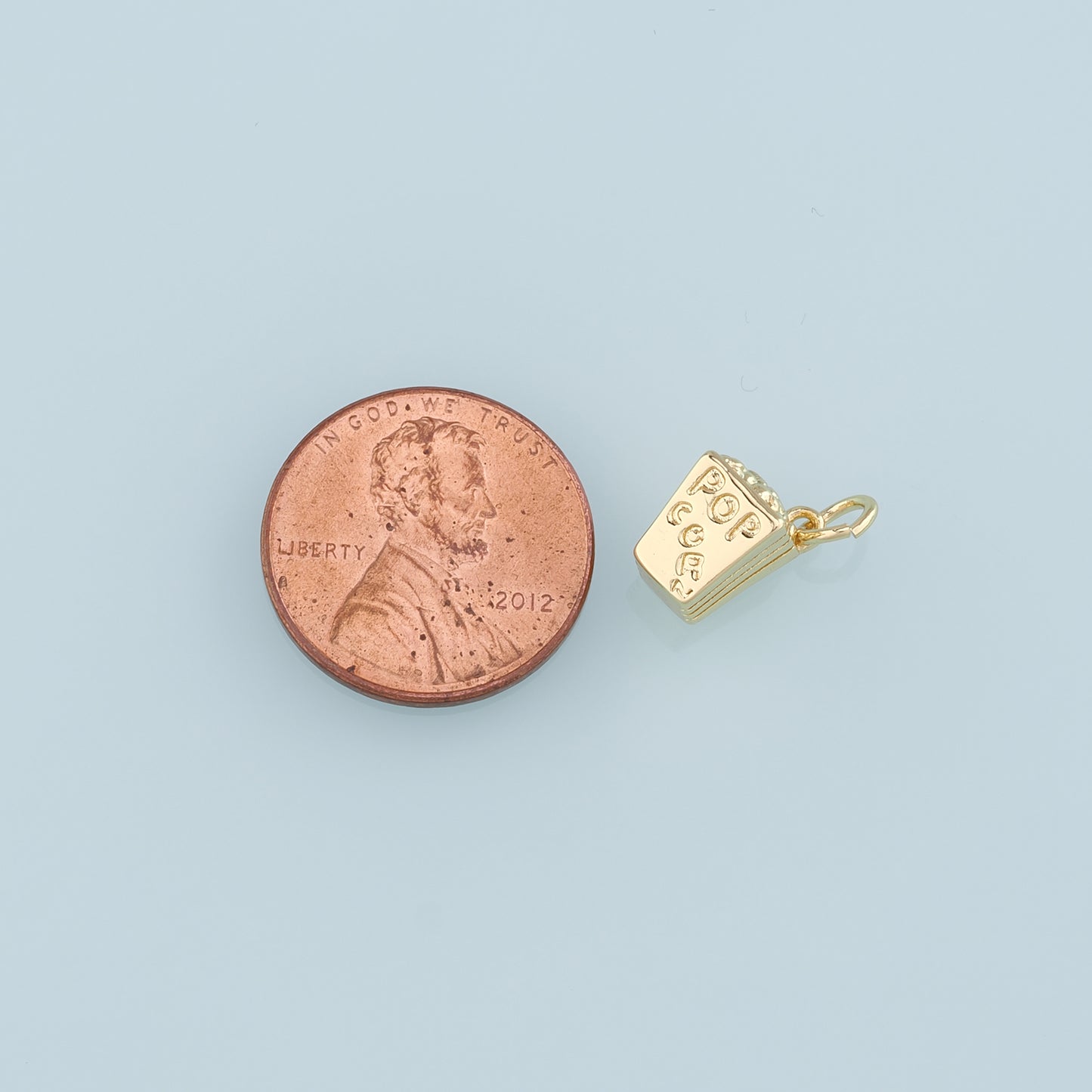 Gold Popcron Charm,18K Gold Filled Popcorn Pendant,Popcorn Charm Bracelet Necklace for DIY Jewelry Making Supply