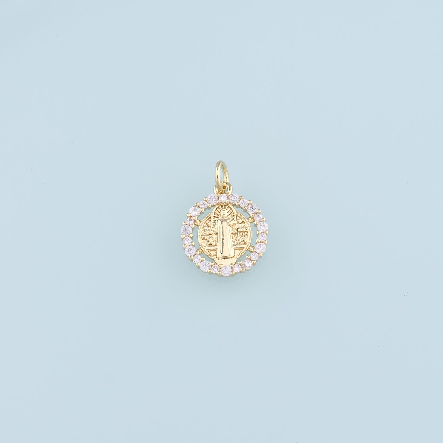 Gold Benedict Charm,18K Gold Filled Benedict Pendant,CZ Micro Pave Benedict Charm Bracelet Necklace for DIY Jewelry Making Supply