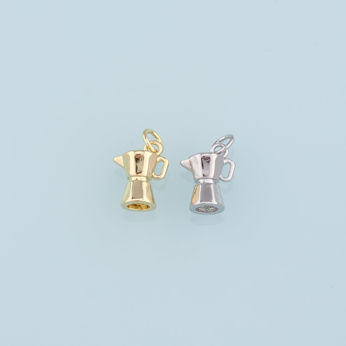 Gold Kettle Charms,18K Gold Filled Kettle Pendant,Teapot Kettle Charm Bracelet Necklace for DIY Jewelry Making Supply