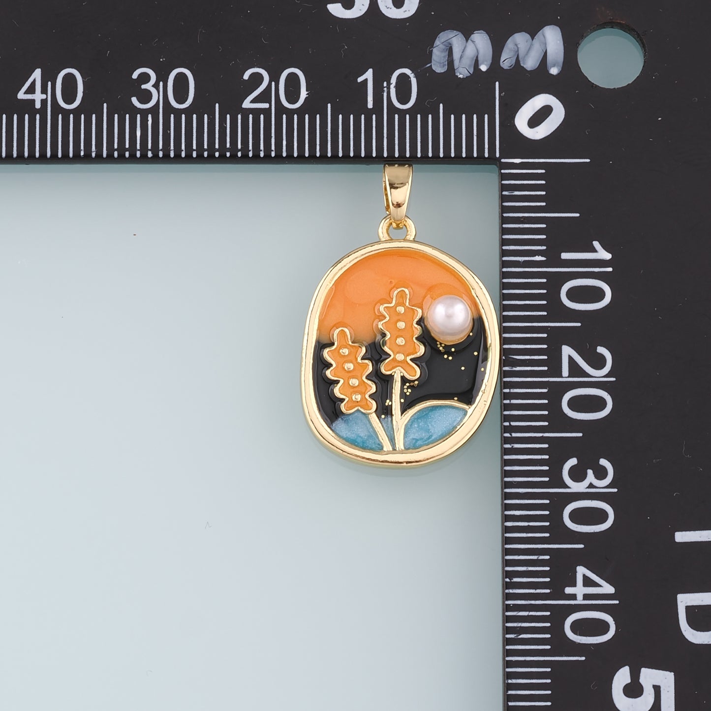 Gold Flower Charms,18K Gold Filled Flower Pendant,Enamel Flower Charm Bracelet Necklace for DIY Jewelry Making Supply