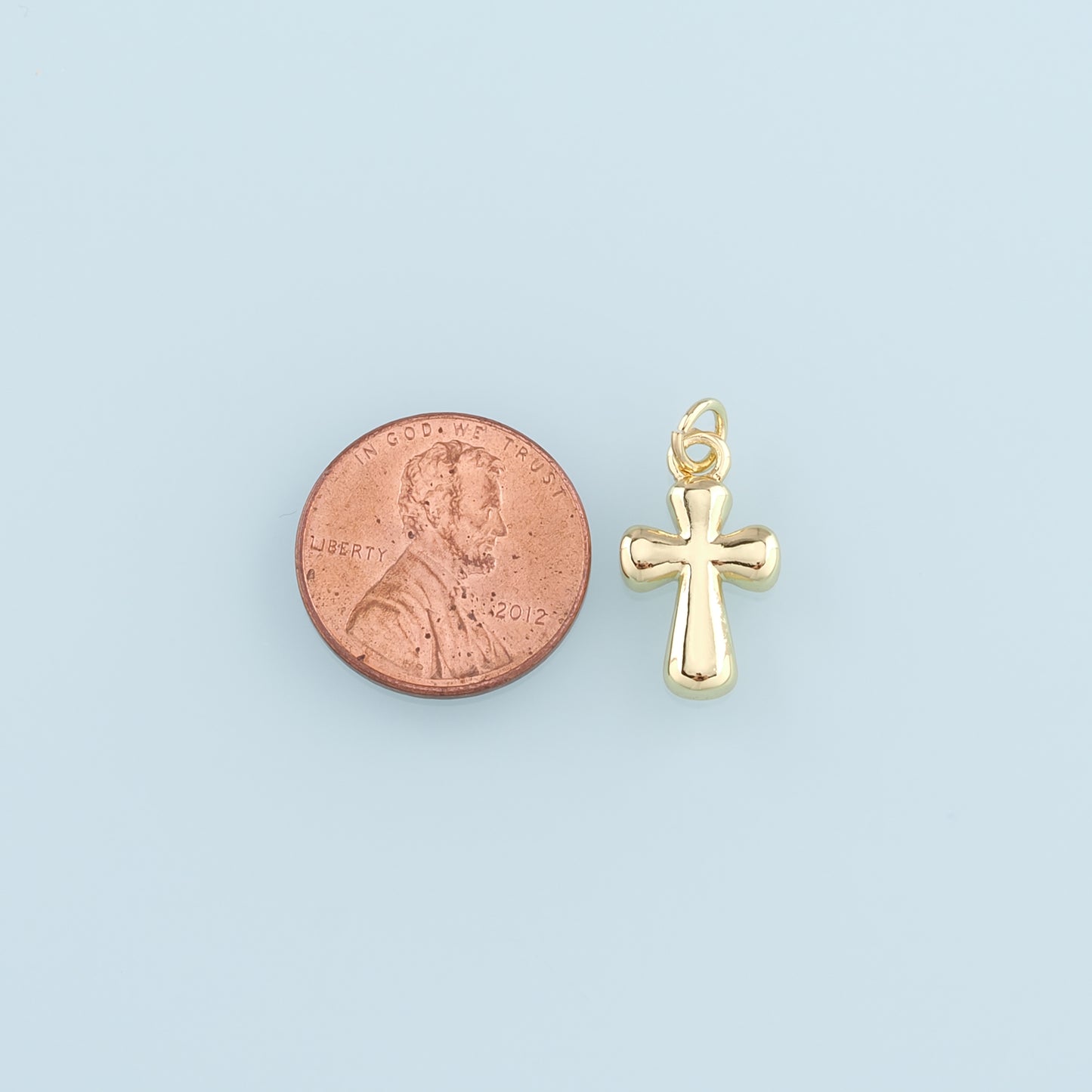 Gold Cross Charms,18K Gold Filled Cross Pendant,Religion Charm Bracelet Necklace for DIY Jewelry Making Supply