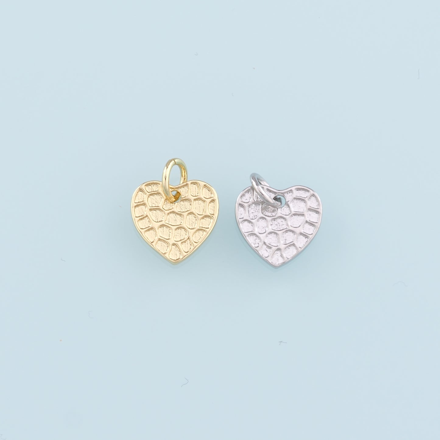 18K Gold Filled Heart Pendant,Heart Charm Bracelet Necklace for DIY Jewelry Making Supply