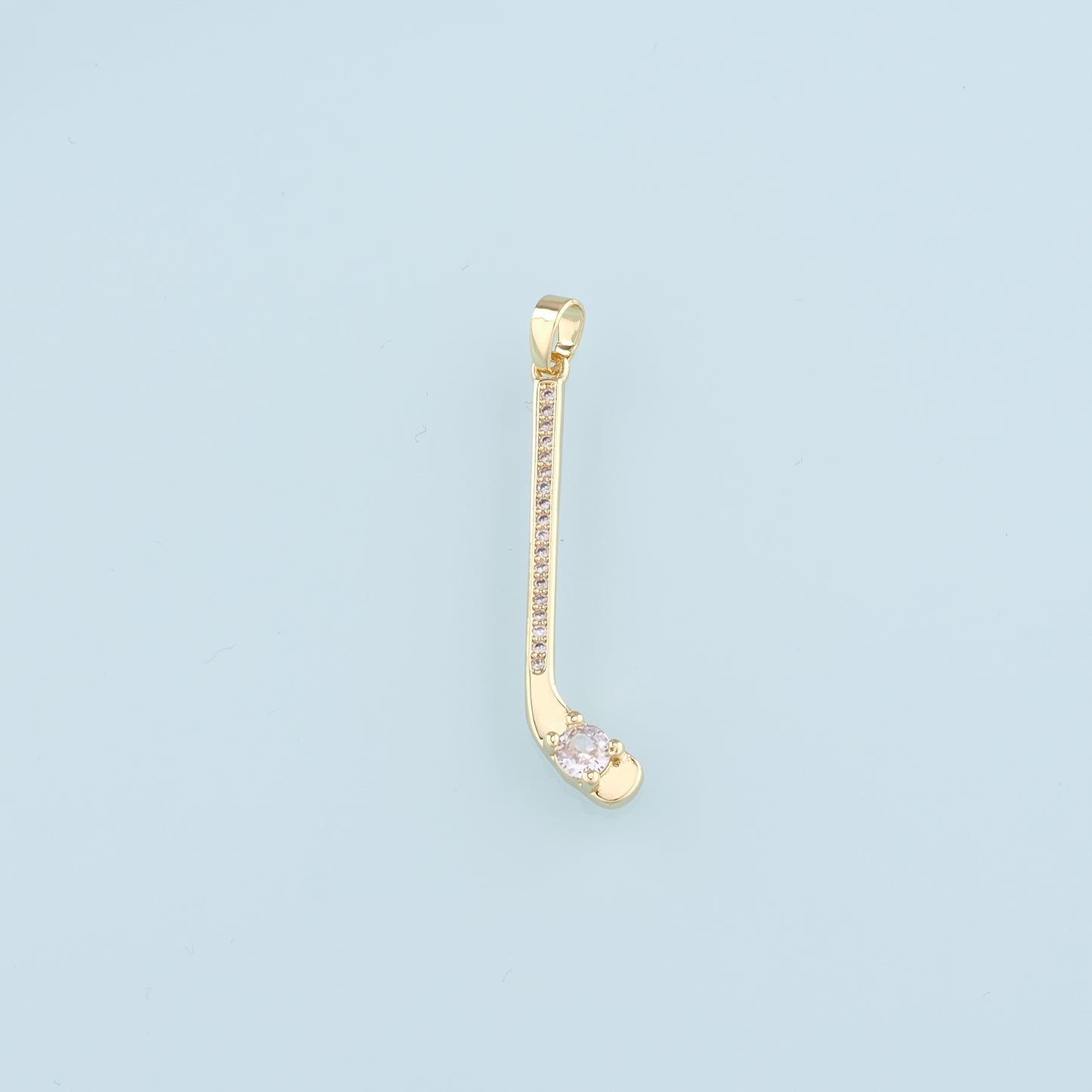 18K Gold Filled GolF Pendant,CZ Micro Pave Golf Clubs Charm Bracelet Necklace for DIY Jewelry Making Supply
