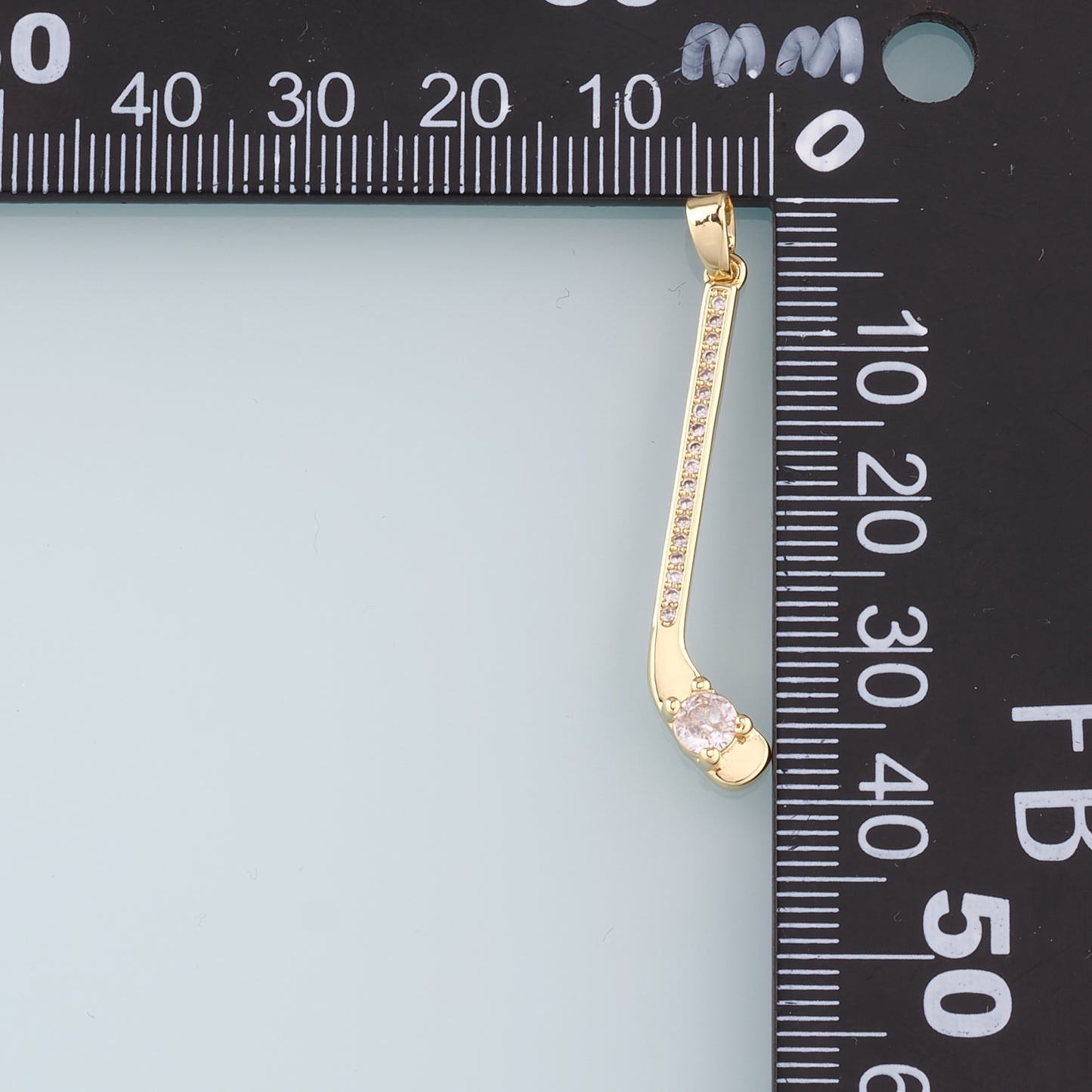 18K Gold Filled GolF Pendant,CZ Micro Pave Golf Clubs Charm Bracelet Necklace for DIY Jewelry Making Supply