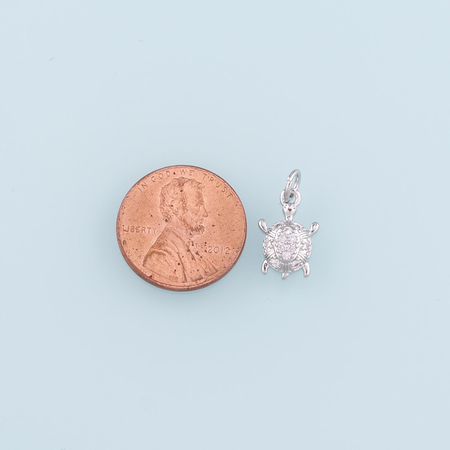 Gold Turtle Charms,18K Gold Filled Turtle Pendant, CZ Micro Pave Turtle Charm Bracelet Necklace for DIY Jewelry Making Supply