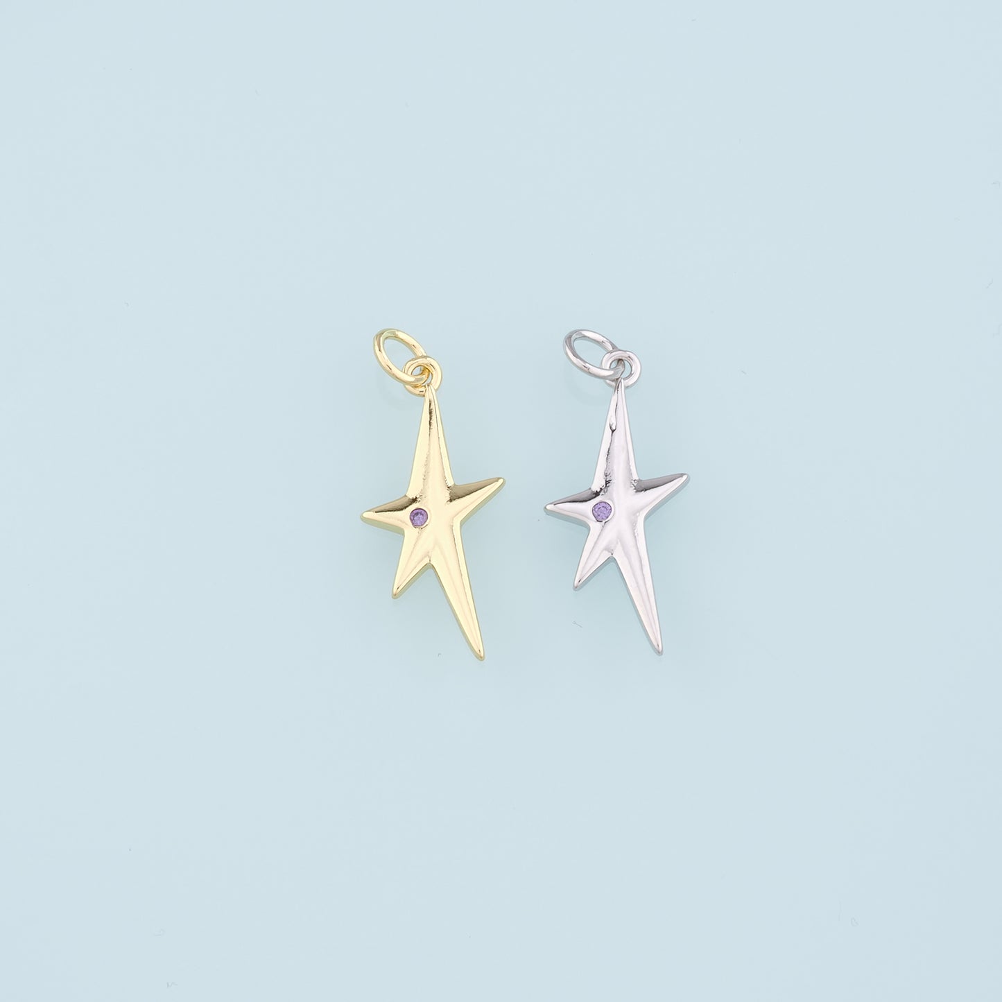 Gold Star Charm,18K Gold Filled Star Pendant,Celestial Charm Bracelet Necklace for DIY Jewelry Making Supply