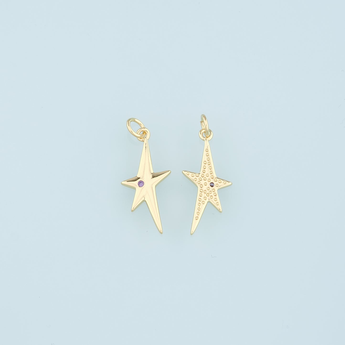 Gold Star Charm,18K Gold Filled Star Pendant,Celestial Charm Bracelet Necklace for DIY Jewelry Making Supply