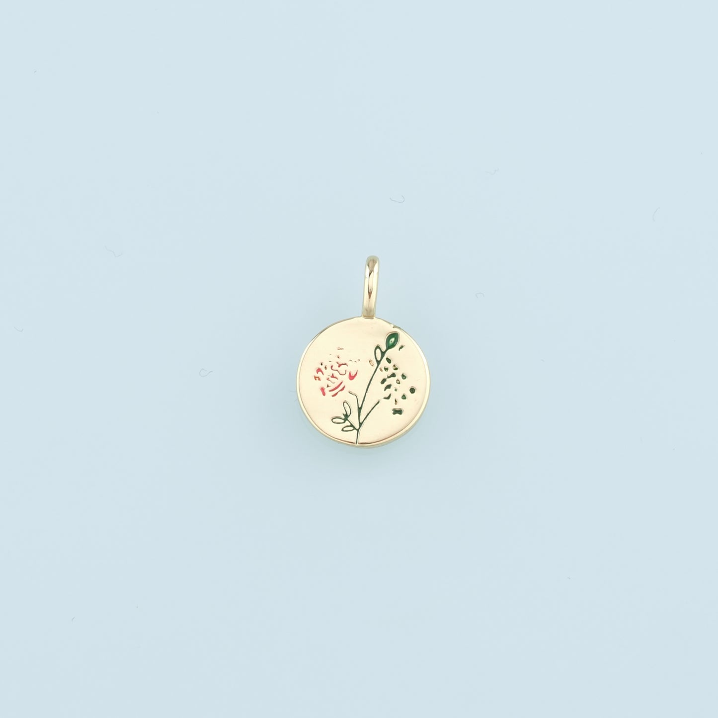 18K Gold Filled Flower Pendant,Enamel Tulip Charm Bracelet Necklace for DIY Jewelry Making Supply
