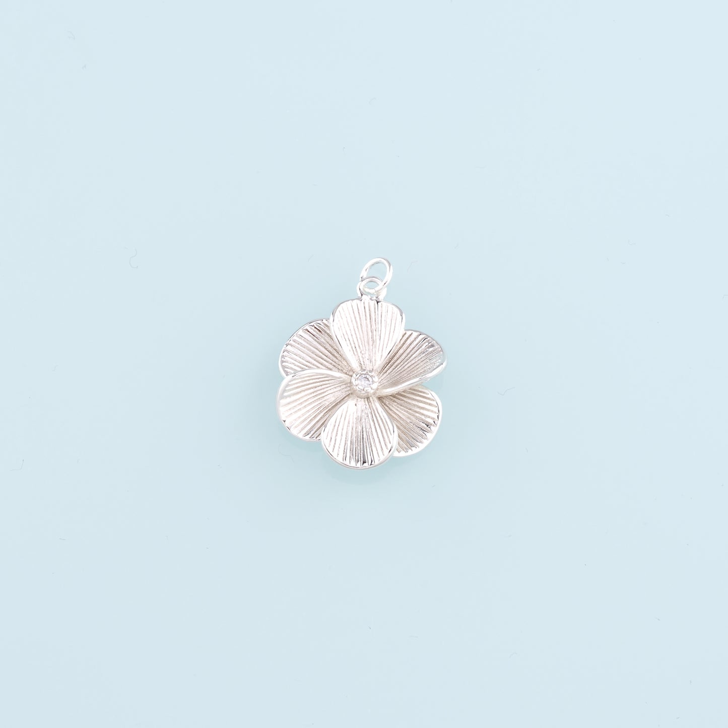 18K Gold Filled Flower Pendant,Silver Flower Charm Bracelet Necklace for DIY Jewelry Making Supply