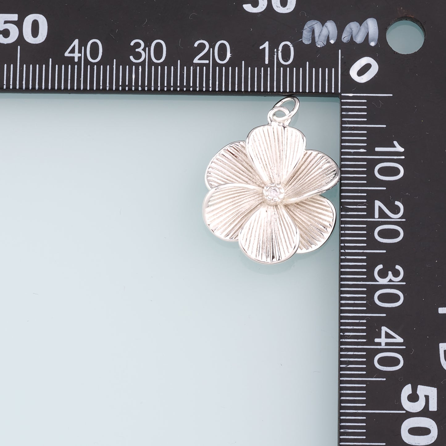 18K Gold Filled Flower Pendant,Silver Flower Charm Bracelet Necklace for DIY Jewelry Making Supply