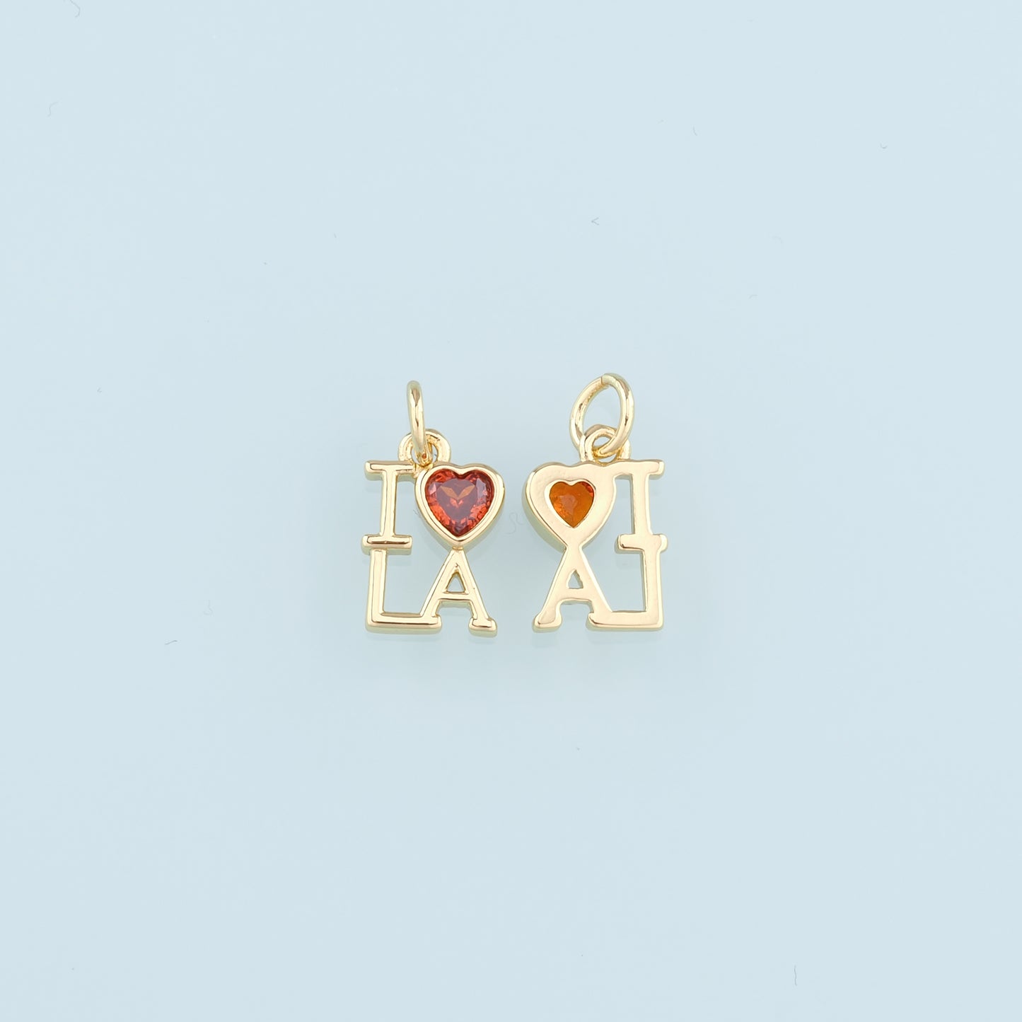18K Gold Filled Heart Pendant,Love Charm Bracelet Necklace for DIY Jewelry Making Supply