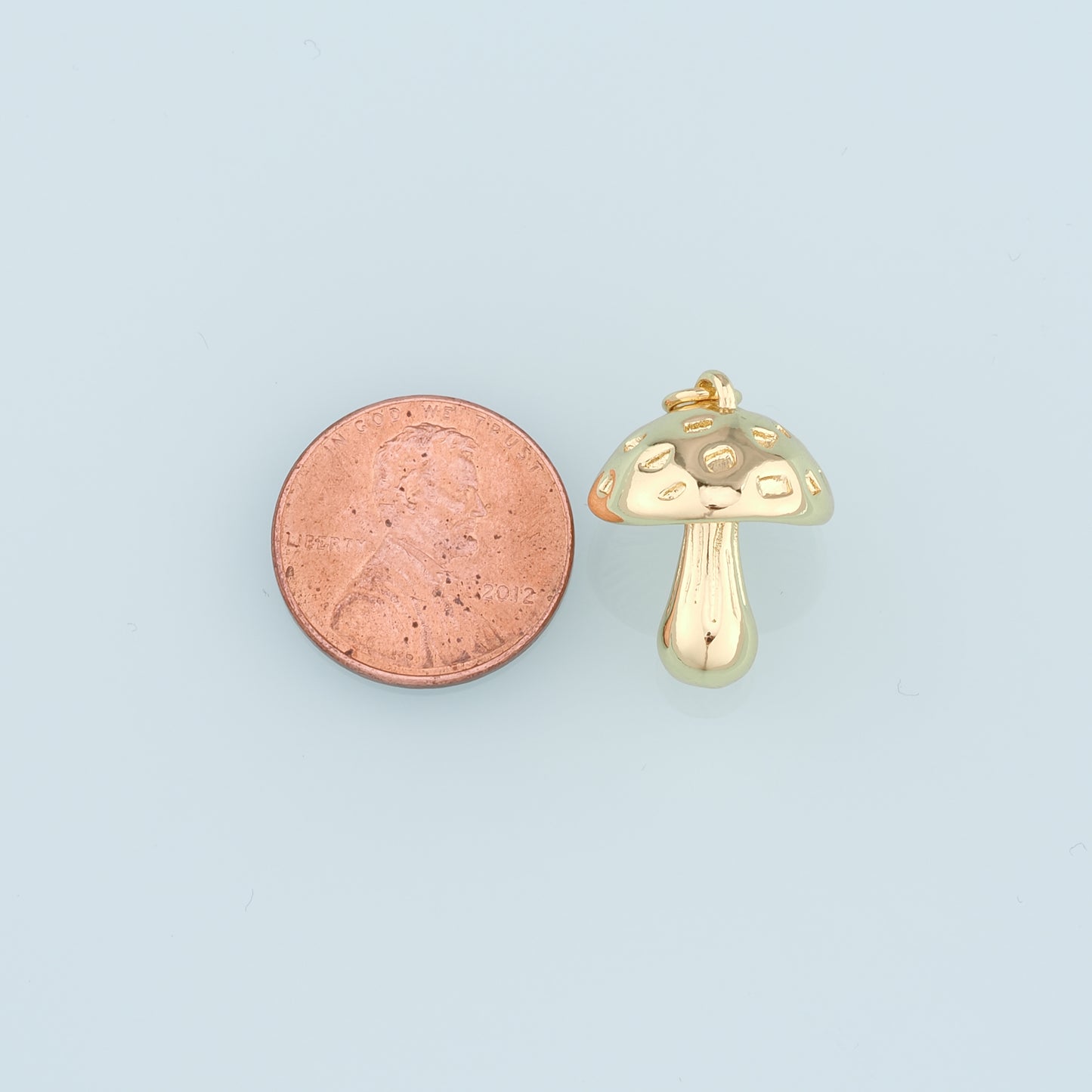 18K Gold Filled Mushroom Pendant,Mushroom Charm Bracelet Necklace for DIY Jewelry Making Supply