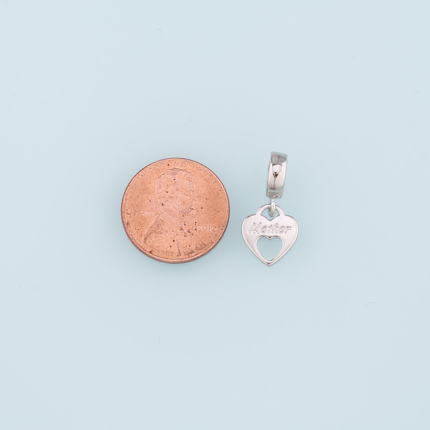 18K Gold Filled Heart Pendant,Mother Charm Bracelet Necklace for DIY Jewelry Making Supply