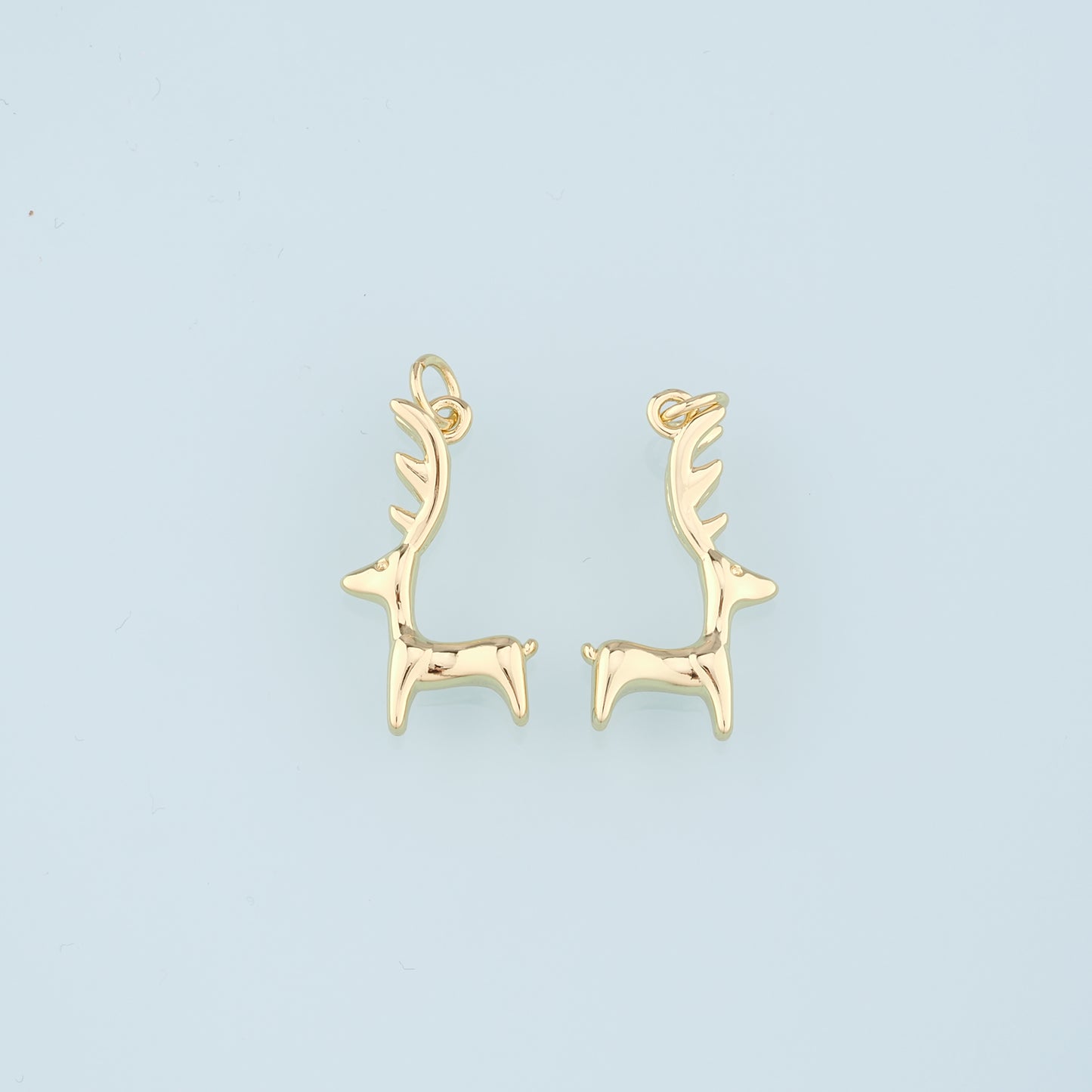 18K Gold Filled Elk Pendant,Animal Charm Bracelet Necklace for DIY Jewelry Making Supply