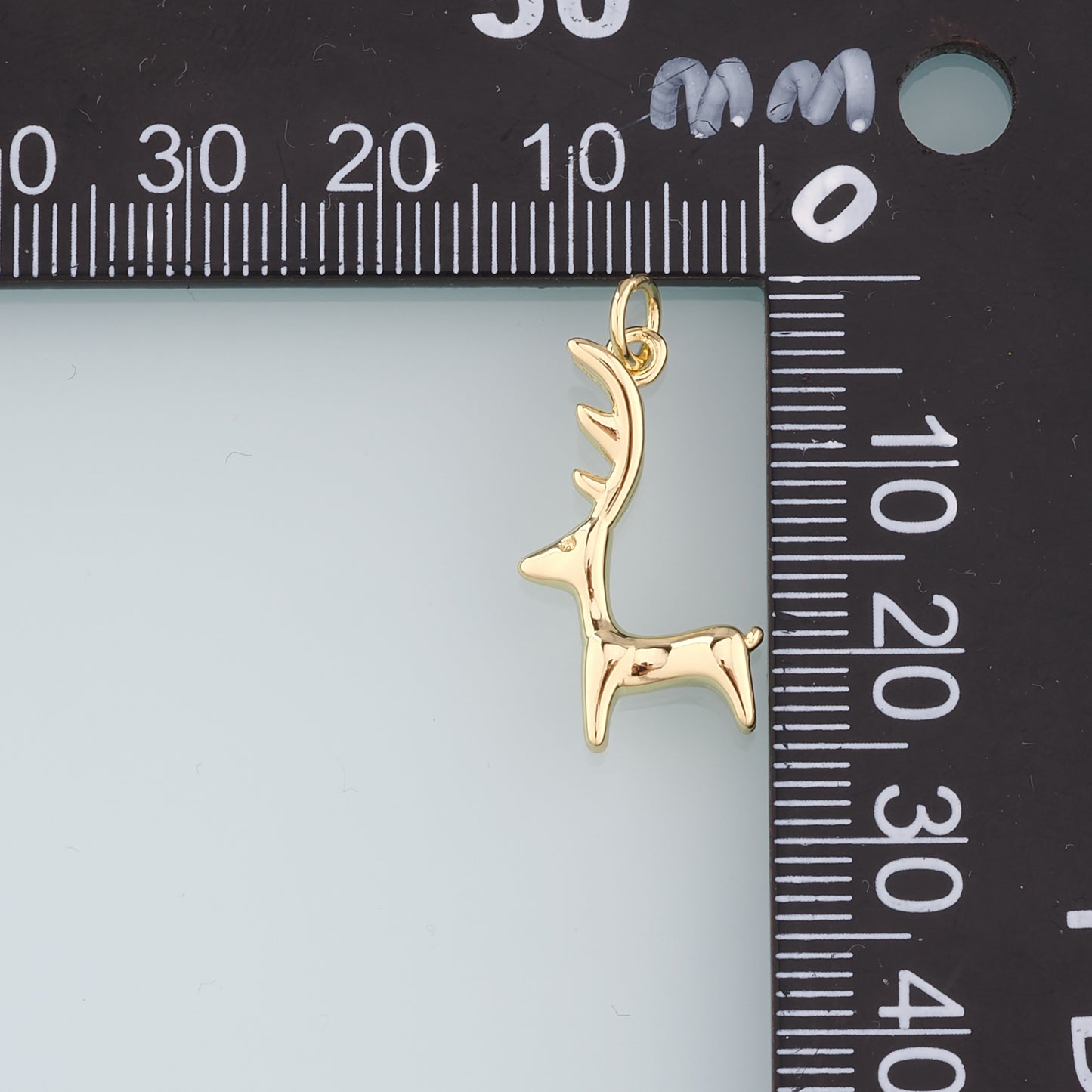 18K Gold Filled Elk Pendant,Animal Charm Bracelet Necklace for DIY Jewelry Making Supply