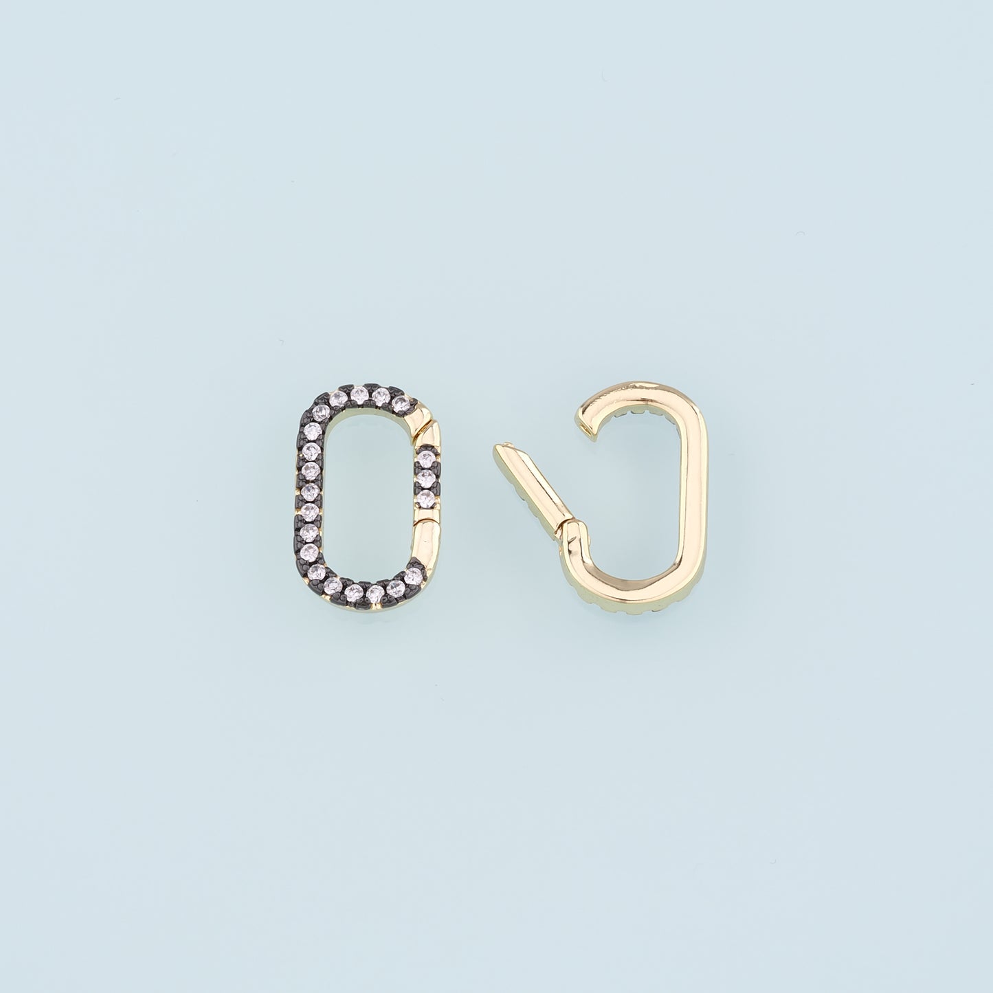18K Gold Filled Oval Carabiner Clasp,Carabiner Lock Connector,Spring Push Gate for DIY Jewelry Clasp Finding Necklace Bracelet