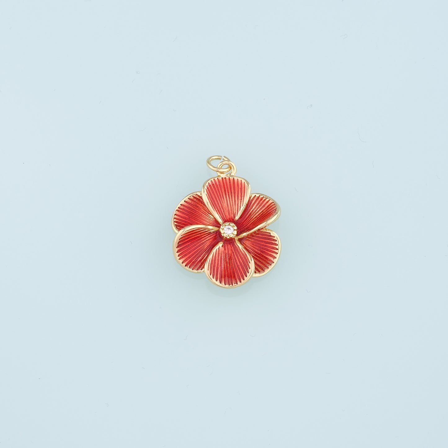 Gold Flower Charms,18K Gold Filled Flower Pendant,CZ Flower Charm Bracelet Necklace for DIY Jewelry Making Supply