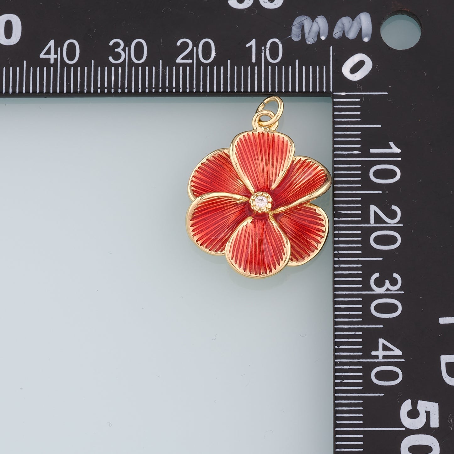 Gold Flower Charms,18K Gold Filled Flower Pendant,CZ Flower Charm Bracelet Necklace for DIY Jewelry Making Supply
