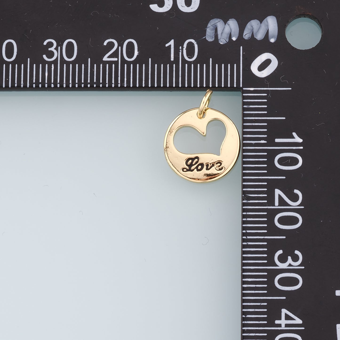 18K Gold Filled Heart Pendant,Love Charm Bracelet Necklace for DIY Jewelry Making Supply