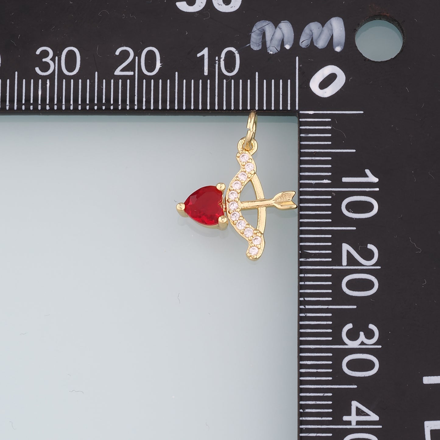 Gold Tiny Cupid Charms,18K Gold Filled Bow Arrow Pendant,CZ Bow and Arrow Charm Bracelet Necklace for DIY Jewelry Making Supply