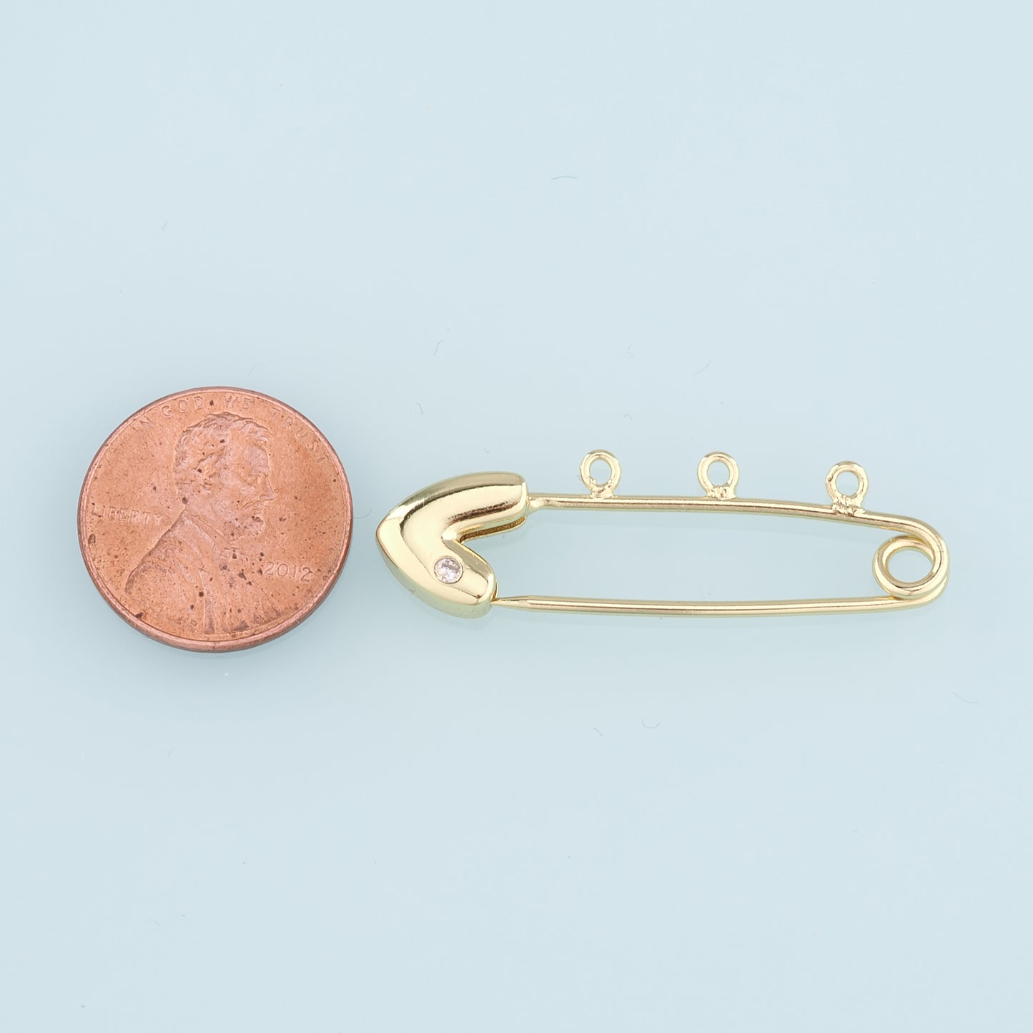 18K Gold Filled Paper Clip Pendant,CZ Paper Clip Charm Bracelet Necklace for DIY Jewelry Making Supply