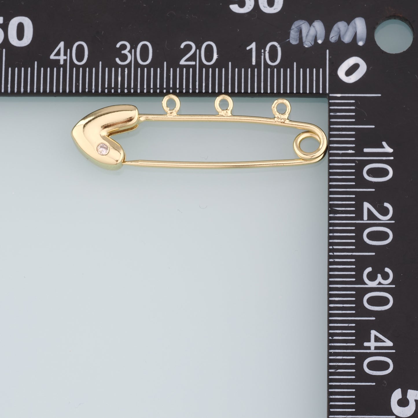 18K Gold Filled Paper Clip Pendant,CZ Paper Clip Charm Bracelet Necklace for DIY Jewelry Making Supply