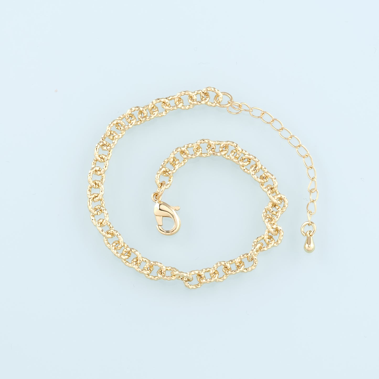Gold Adjustable Chain,18K Gold Filled Oval Bracelet,Semi Finished Bracelets,Bracelets for Jewelry Making
