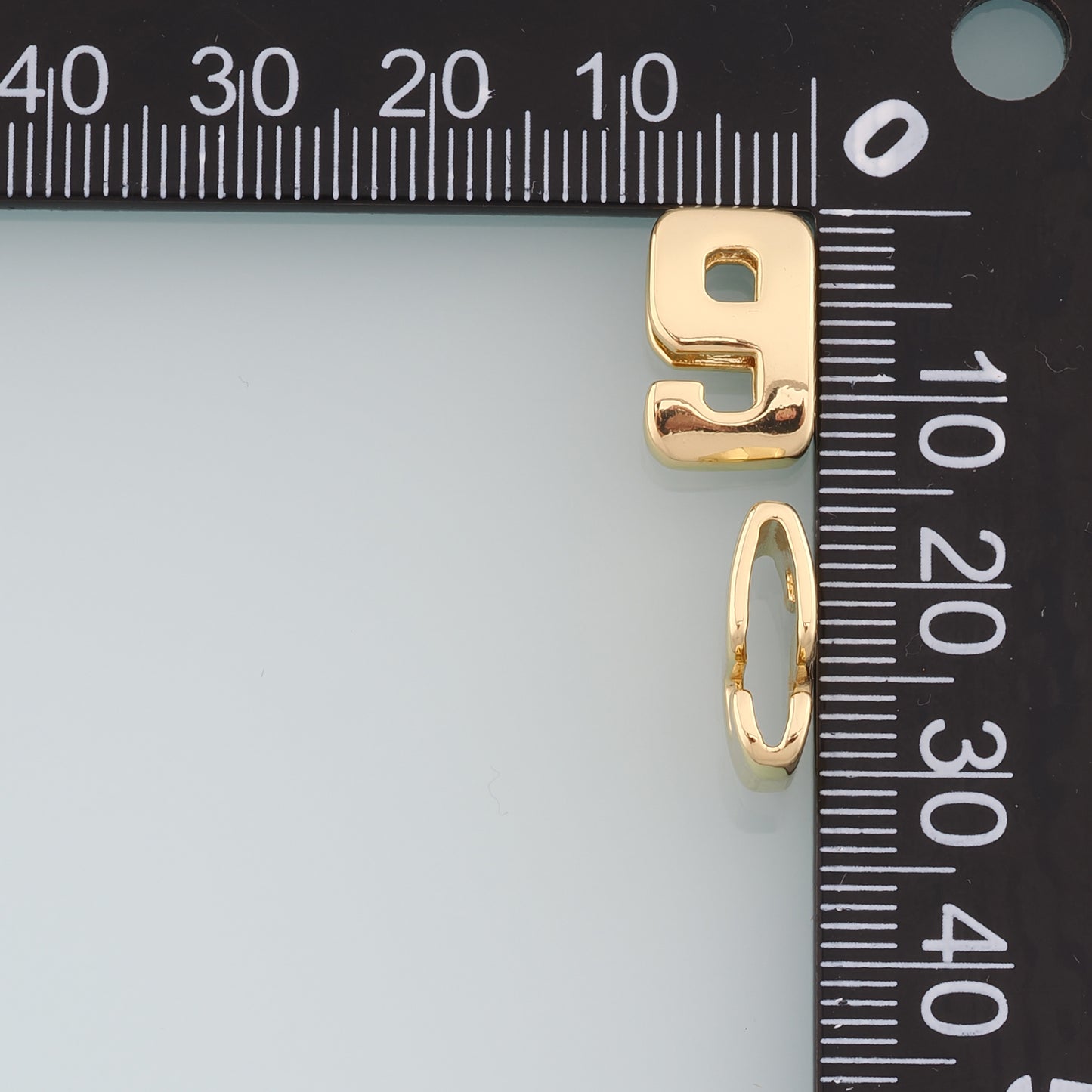 18K Gold Filled Number Pendant,Dainty Side Hole Number Charm Bracelet Necklace for DIY Jewelry Making Supply