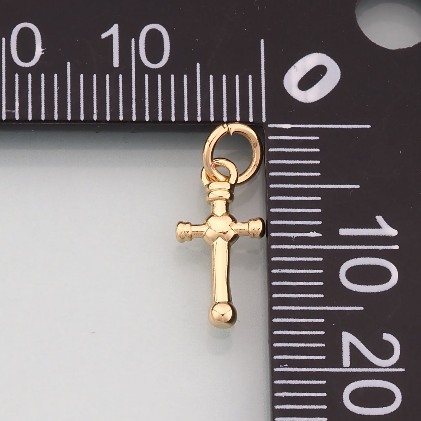 Gold Cross Charms,18K Gold Filled Cross Pendant,Religion Charm Bracelet Necklace for DIY Jewelry Making Supply