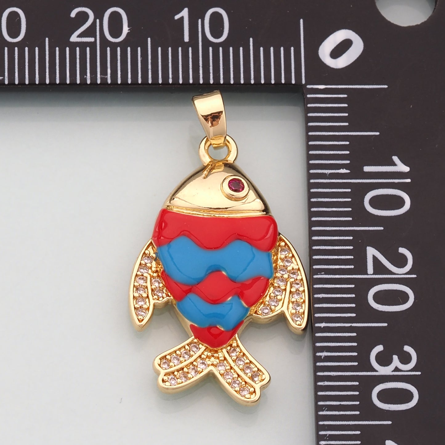 Gold Fish Charms,18K Gold Filled Fish Pendant,Enamel Ocean Charm Bracelet Necklace for DIY Jewelry Making Supply