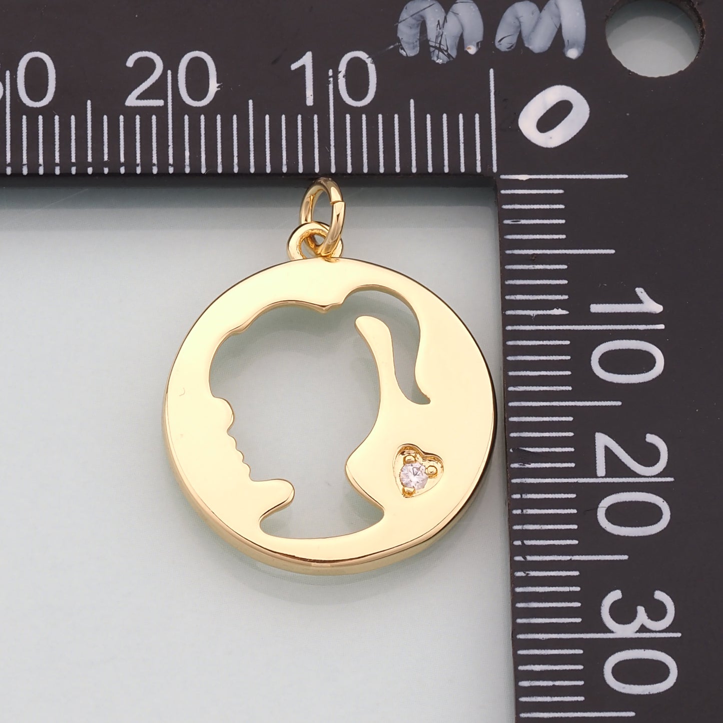 18K Gold Filled Girl Pendant,Kids Charm Bracelet Necklace for DIY Jewelry Making Supply