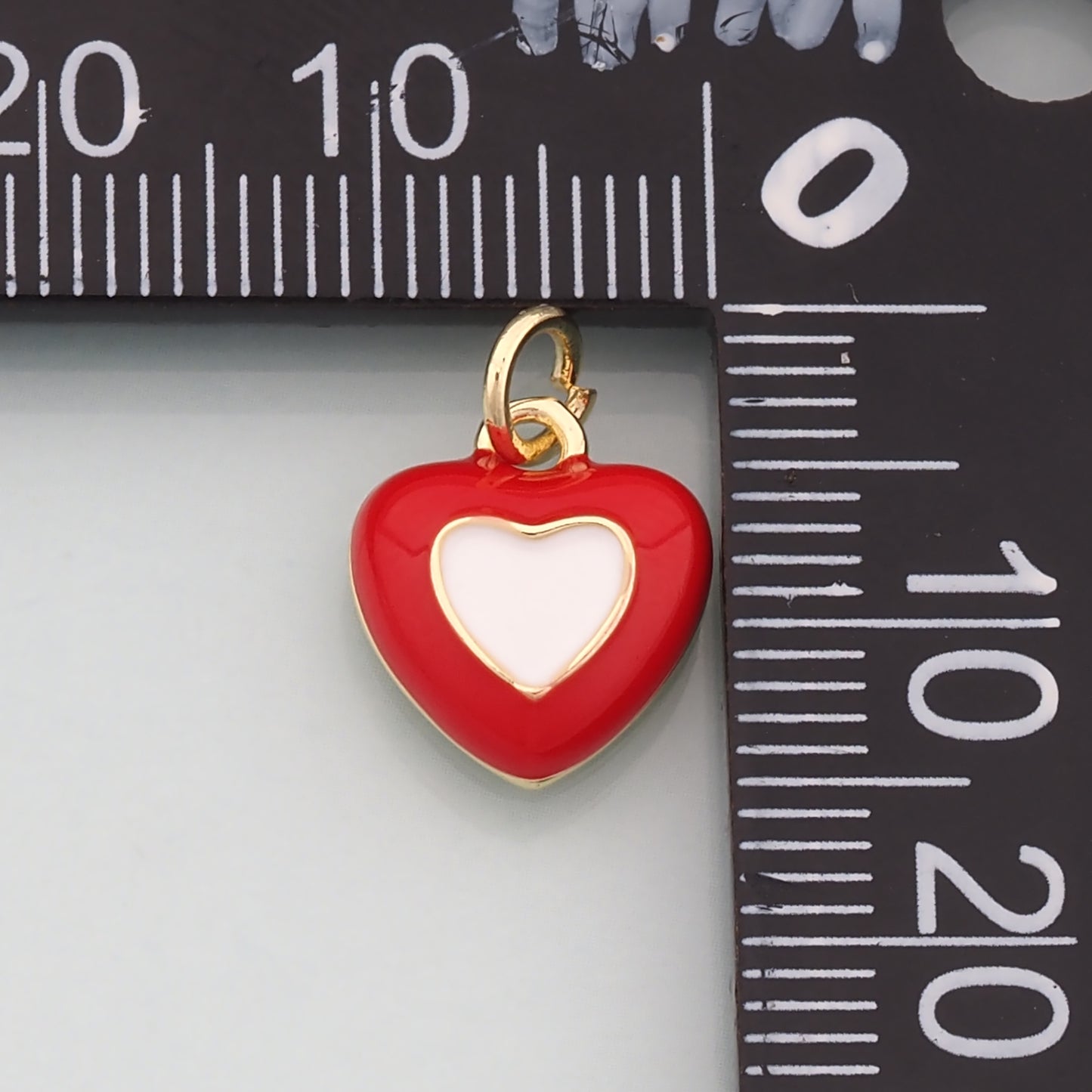 Gold Heart Charms,18K Gold Filled Heart Pendant,Enamel Heart Charm Bracelet Necklace for DIY Jewelry Making Supply
